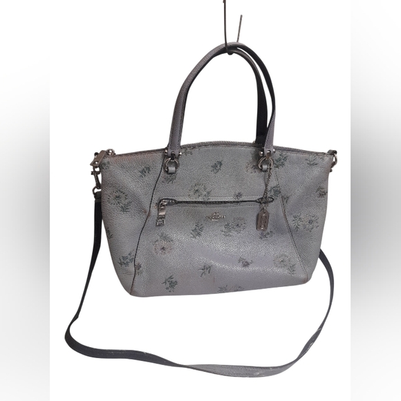 Coach Handbags - Coach Floral Meadow Print Blue Crossbody Hand Bag